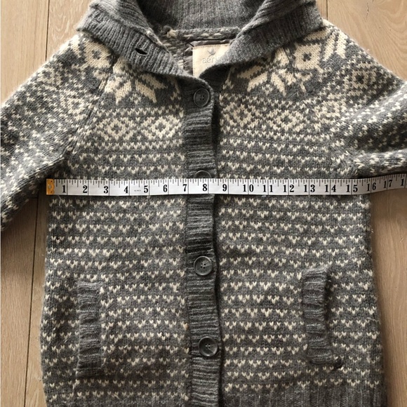 Aerie Y2K Lambswool Rabbit Hair Blend Snowflake Colorwork Cardigan in Grey S - Picture 6 of 12